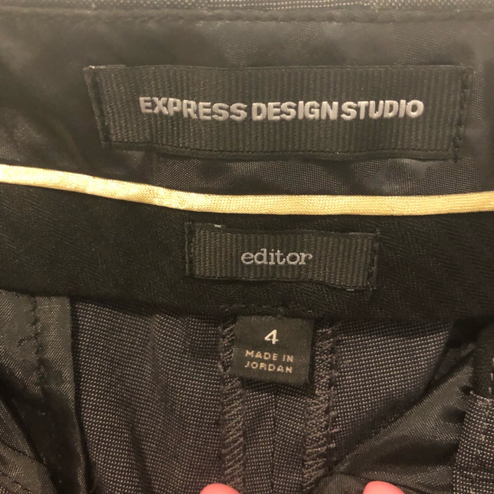 Express Editor Charcoal Work Office Suit Pants - image 5